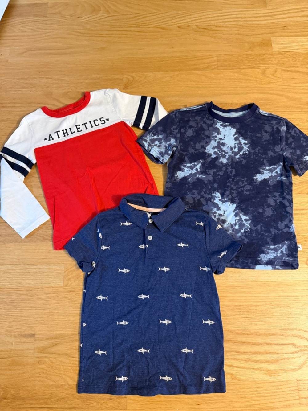 JANIE & JACK boys 3 pc t shirt, polo, long sleeve trendy bundle, size 5